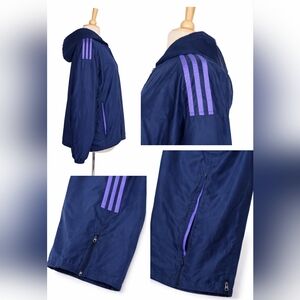 Adidas Blue Y2K Hooded Tracksuit Jacket & Pants Set Women’s XL